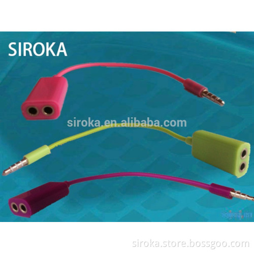 Wholesales 2 Audio 3.5mm Jack Earphone Splitter For Cell Phone